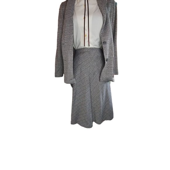 70's Vintage 3PC Red, Black, White & Grey Plaid Polyester Suit  Montgomery Ward - Picture 2 of 13